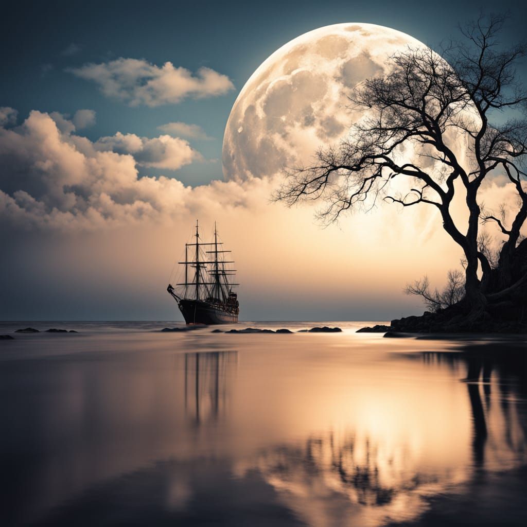 Moonlit Ocean Epic in Cinematic Style