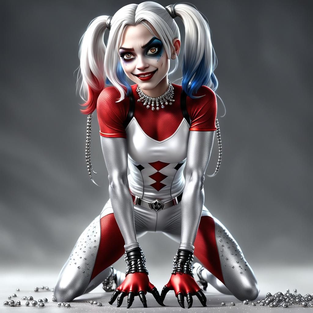 Harley Quinn Full Body 3D Cartoon Portrait