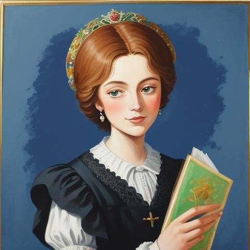 Detailed Gouache Painting Inspired by Madame Muse Poem