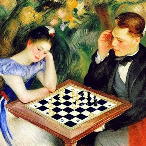 Vampiresses Play Chess: A Classical Painting