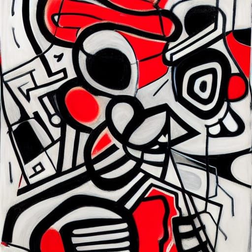 Abstract Expressionism in Jean Dubuffet Style