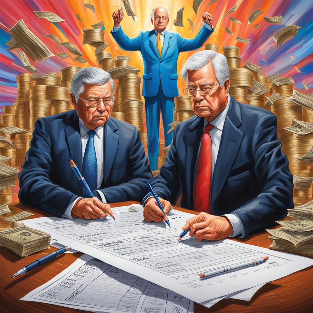 Billionaires and the Wealth Tax: Hyperrealistic Concept Art