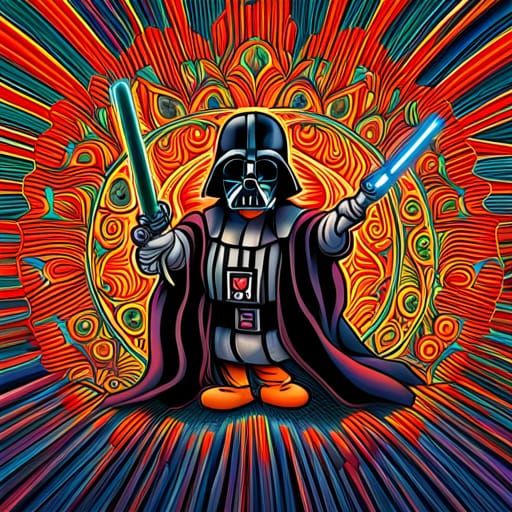 Psychedelic Mickey Mouse is Darth Vader