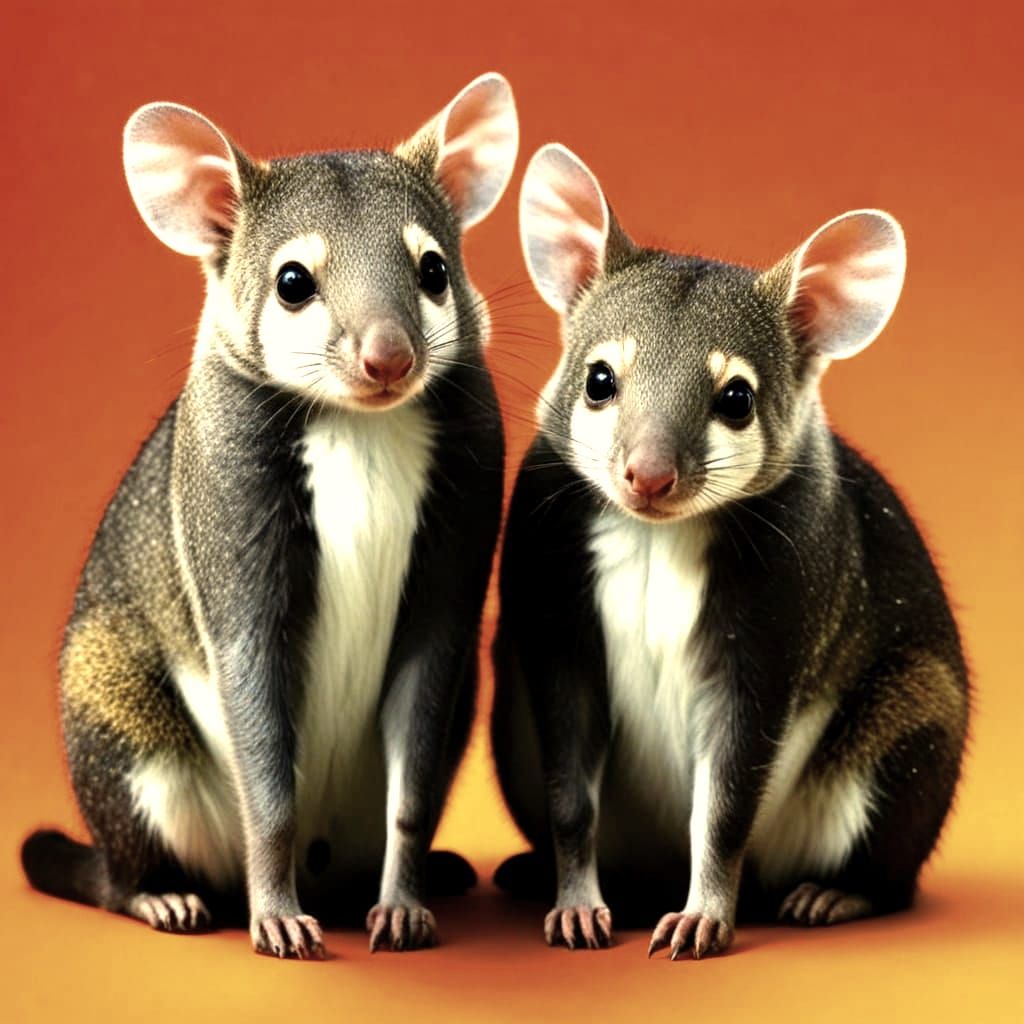 Marsupials in a Vibrant, Dreamlike Landscape