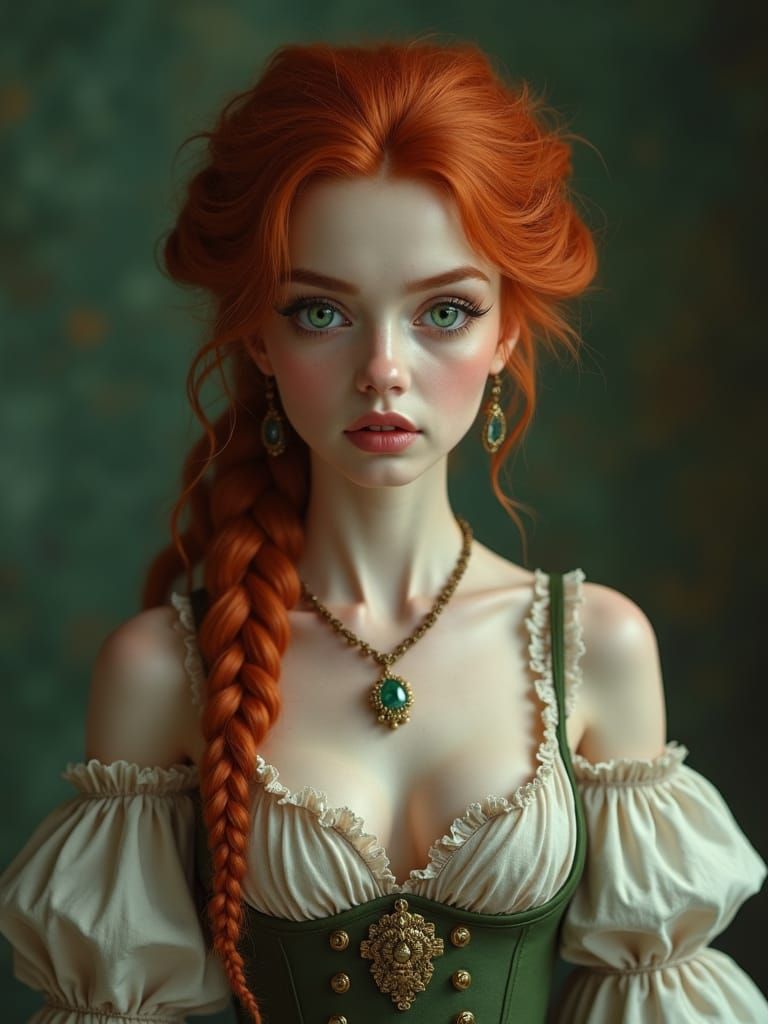 Ravishing 1800s Woman in Dreamlike Fantasy Art