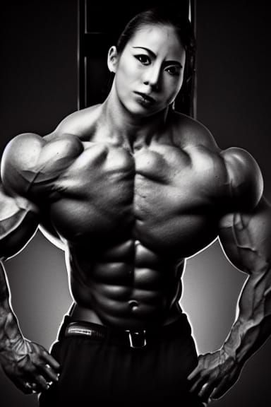 Muscular Female Bodybuilder with Ripped Physique