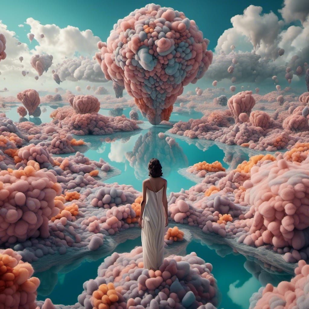Wool Clouds with Human Beauty in High-Tech World