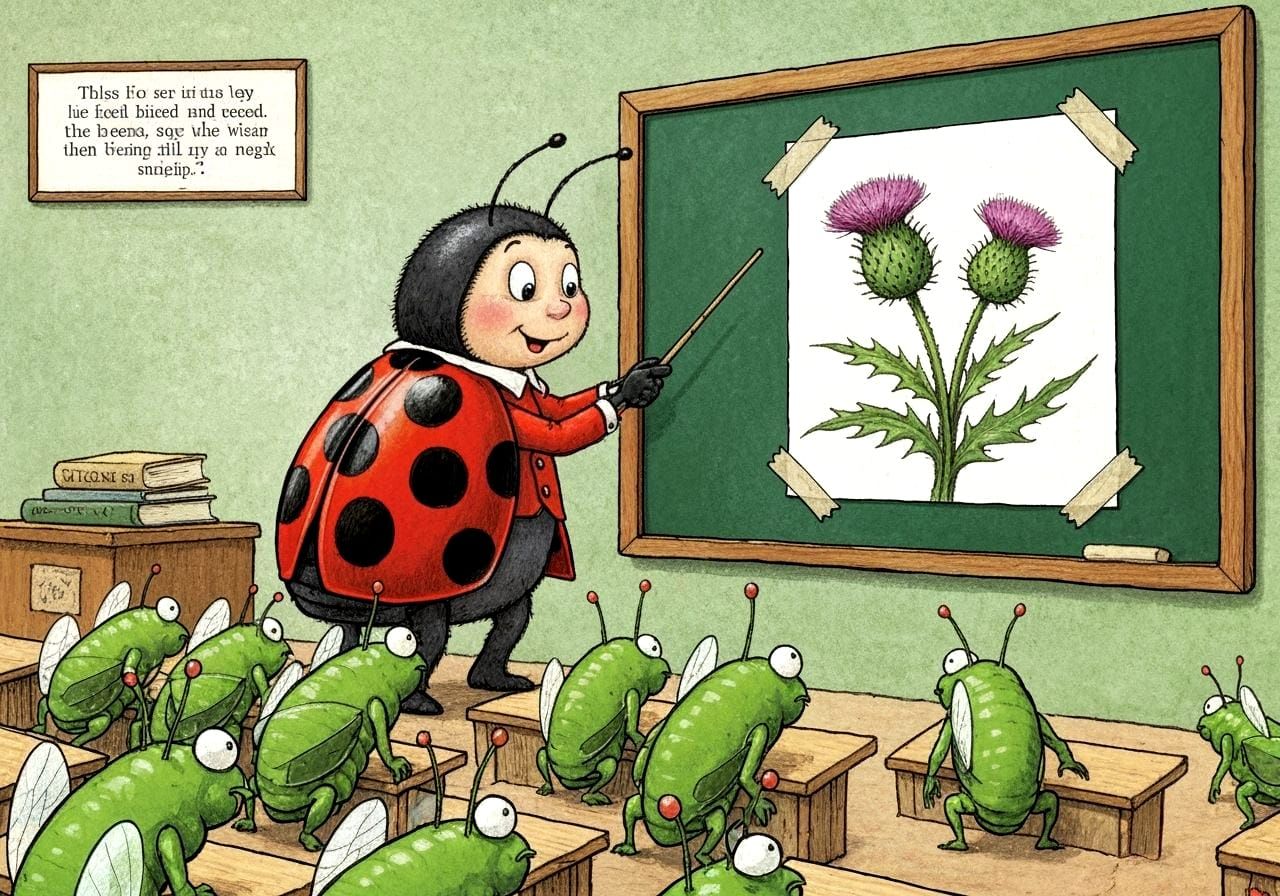 Ladybug Teaching Aphids