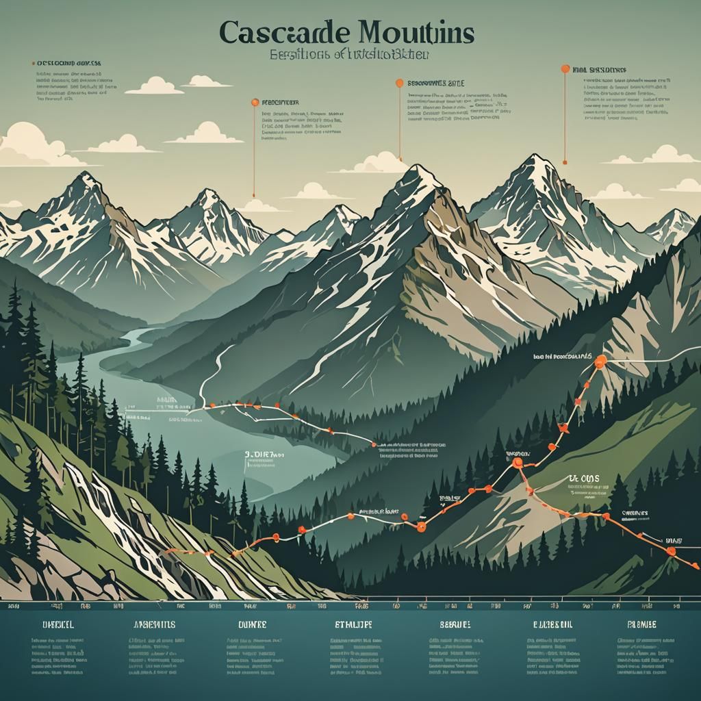 Cascade Mountains Evolution Streamgraph Infographic