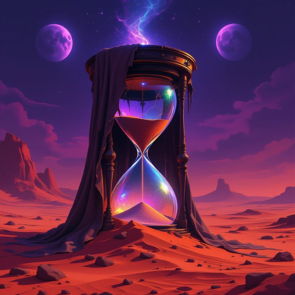 Ethereal Hourglass Portal in Alien Desert