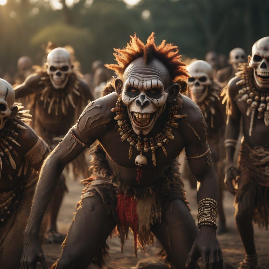 Tribal Dancers Unleash Zombie Monkey Horror