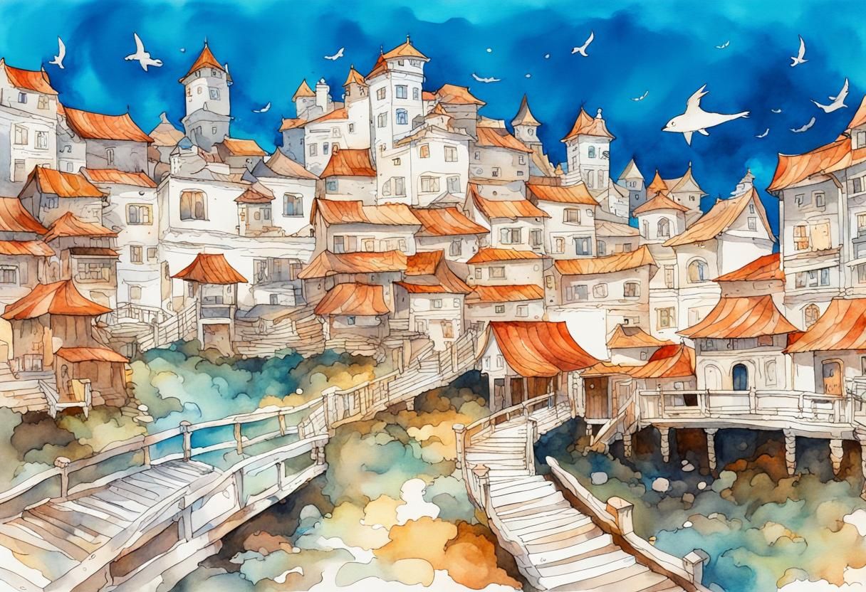 Dream Bedroom: A Watercolor Sea Fantasy