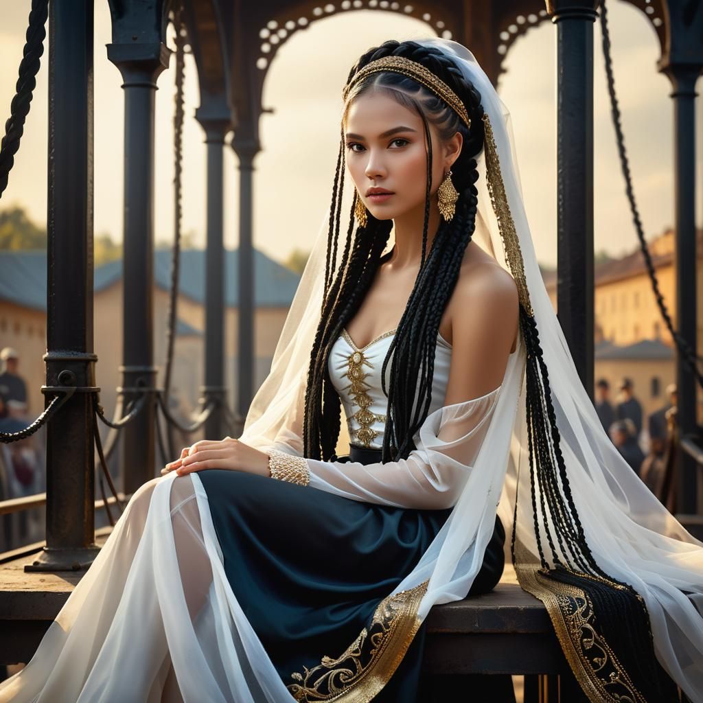 Tzarina with Long Veil in Laurenzo-esque Digital Art