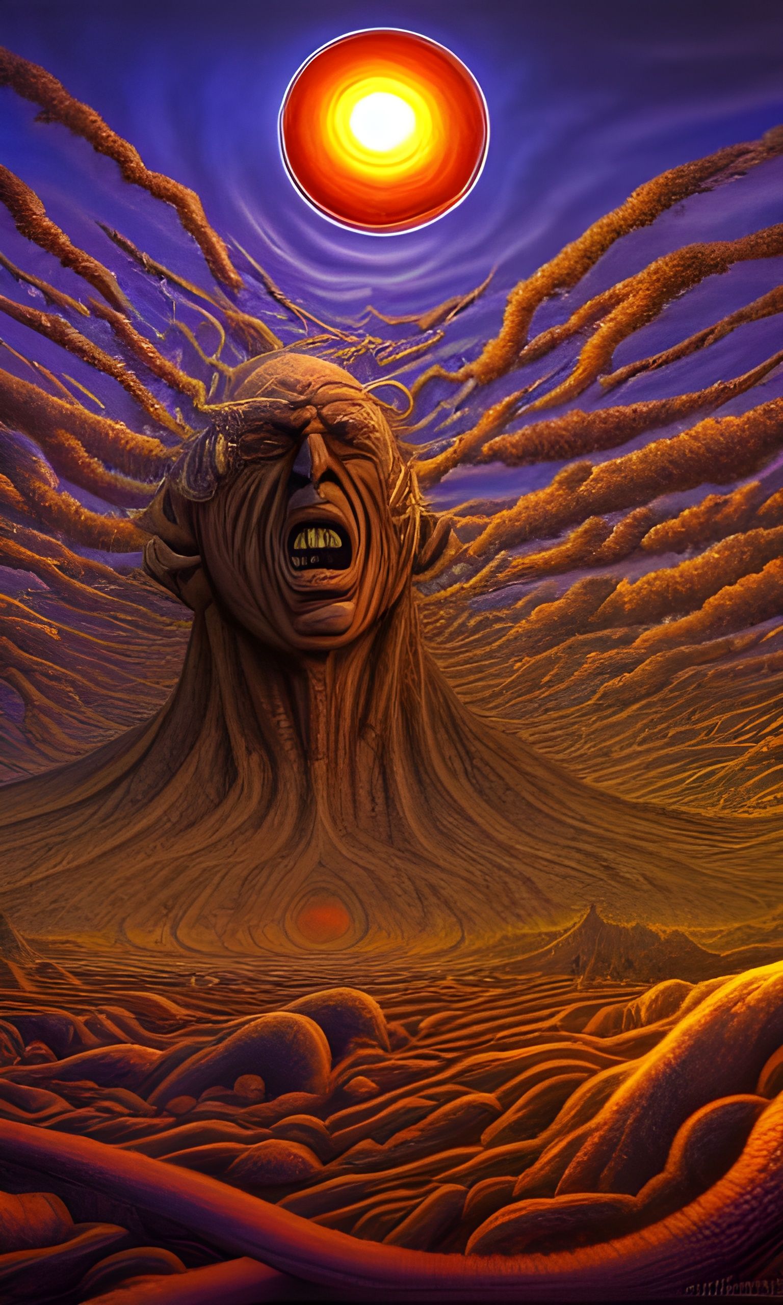 Surreal Monster Landscape in Industrial Dreamscape