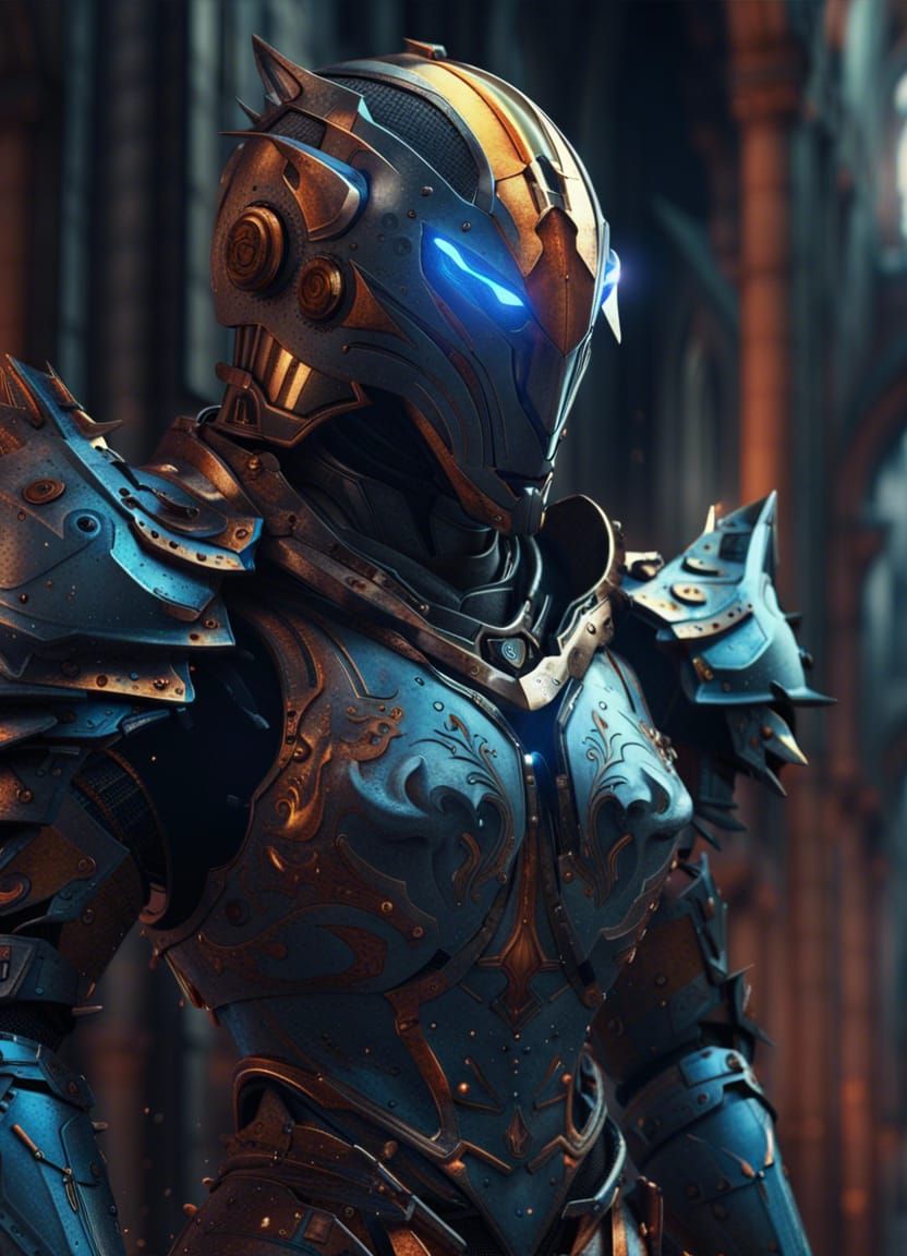 Futuristic Knight in Detailed Matte Painting