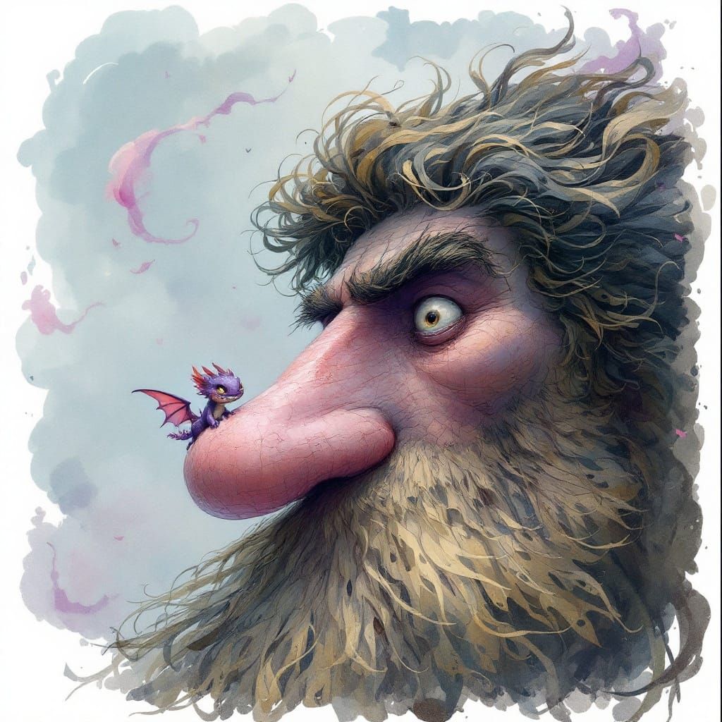 Whimsical Purple Dragon on Giant's Nose