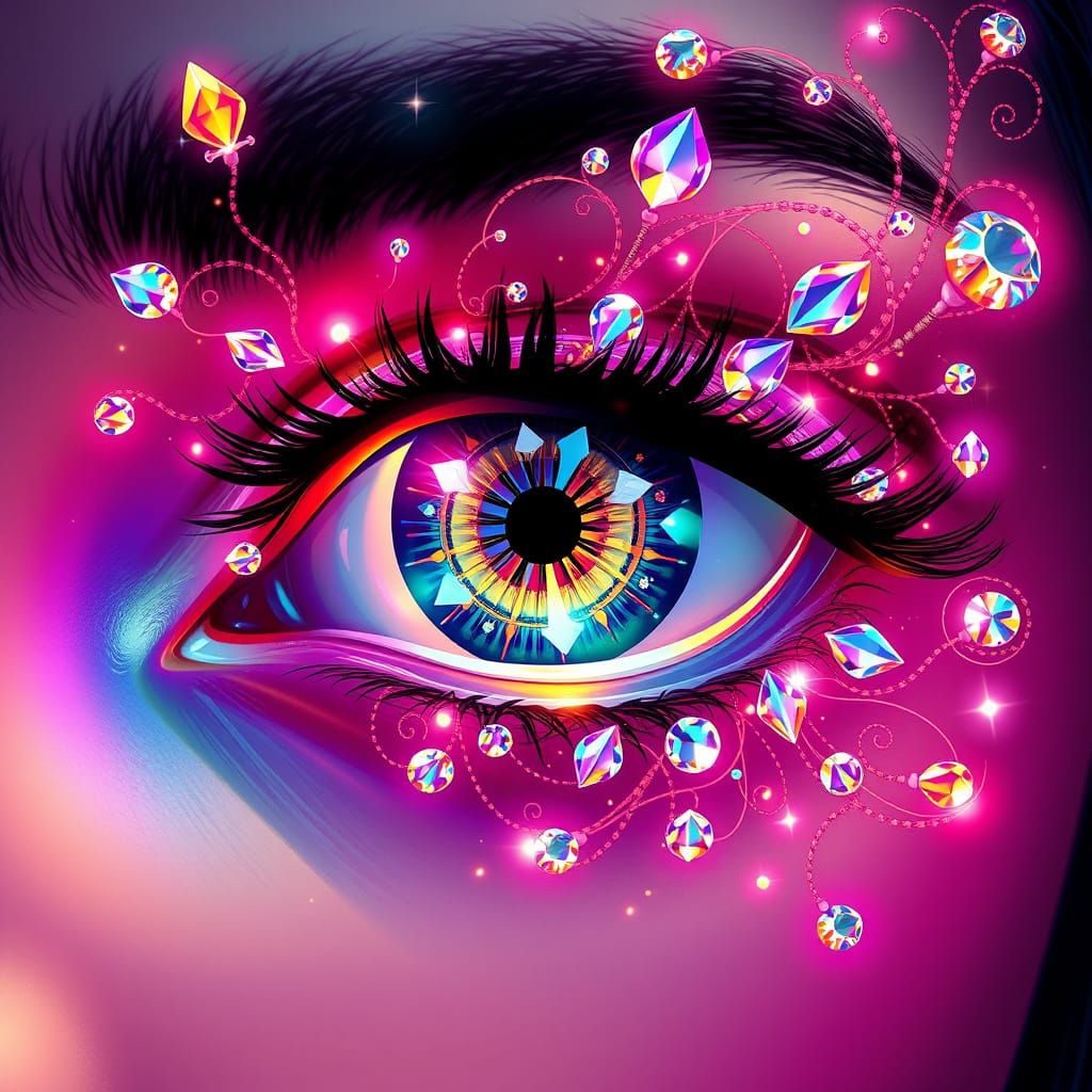 Jeweled Eye: Art Nouveau Meets Digital Art