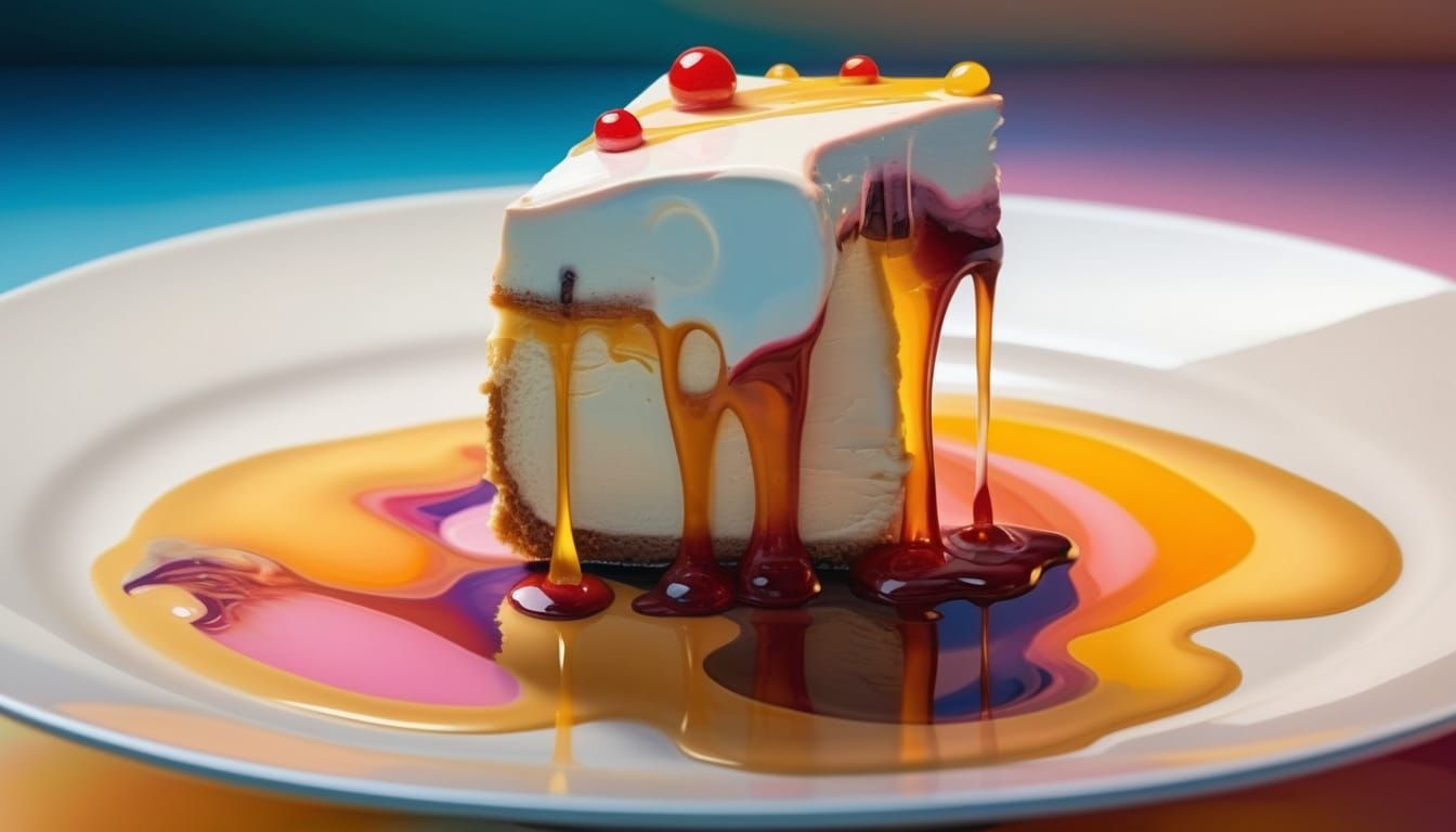 Surreal Sugar Lens Distorts Paradox Cheesecake