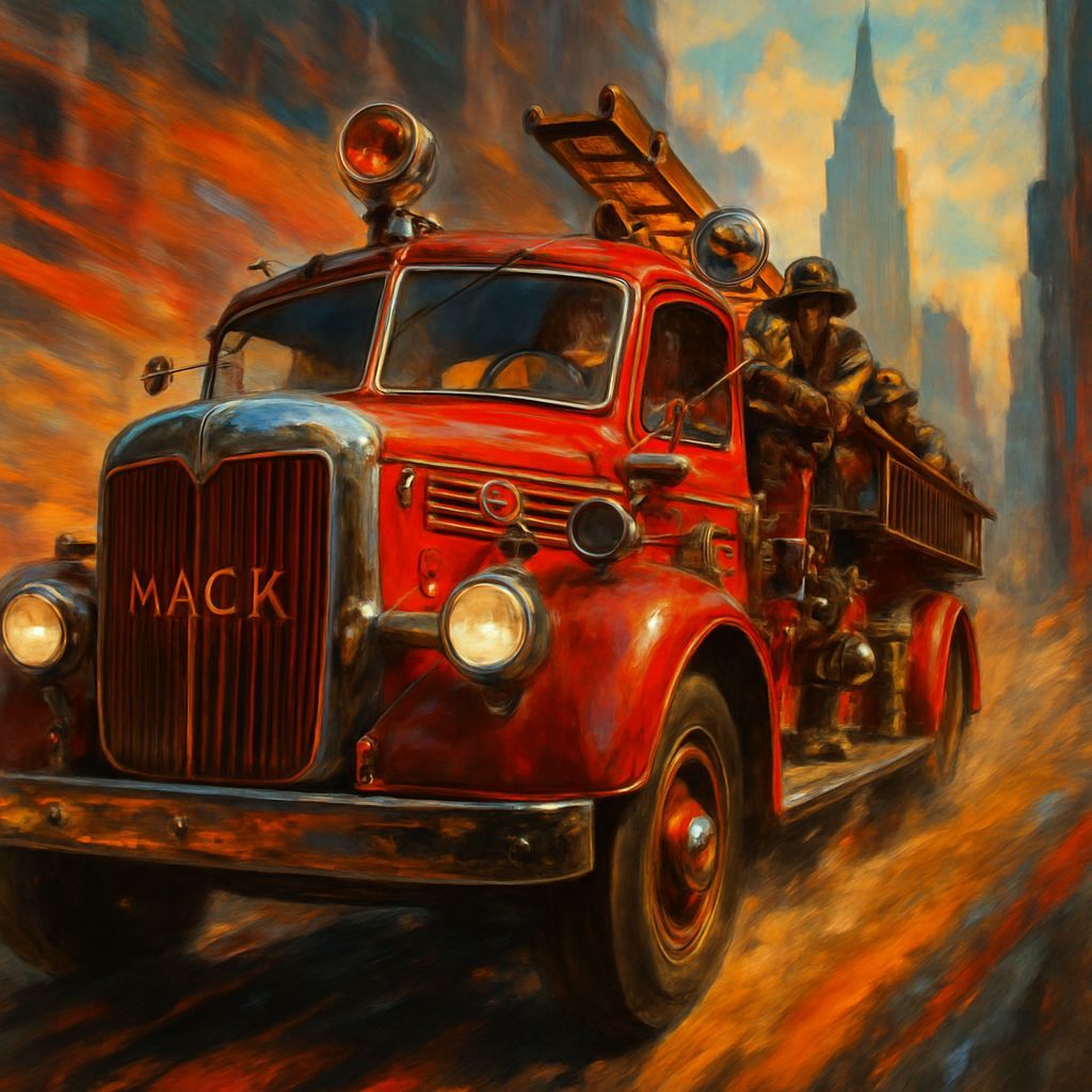 Vintage Fire Engine Races Through New York City