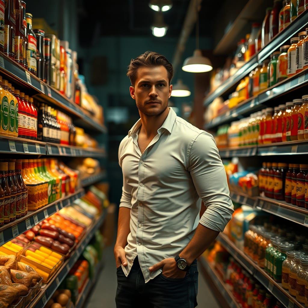 Beautiful and Masculine,  in the Supermarket 