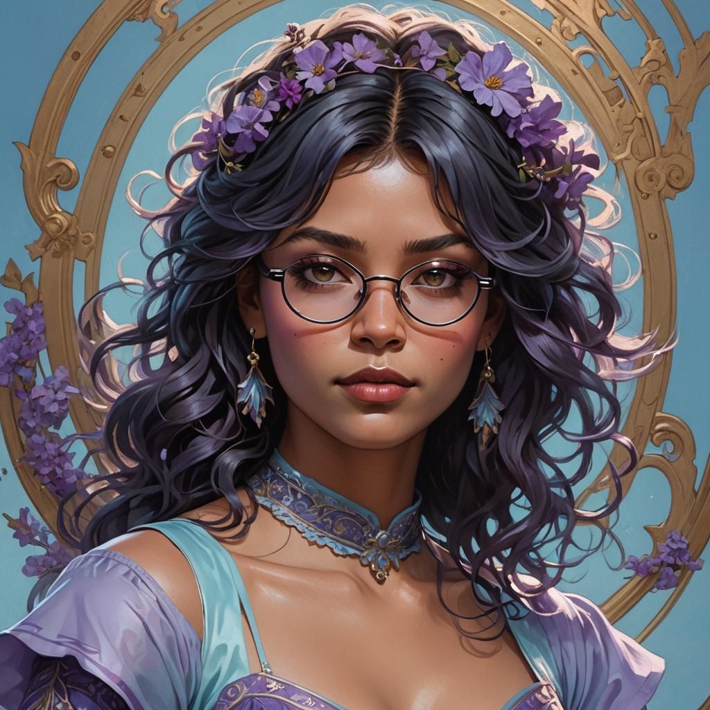 Girl with Wavy Hair Portrait in Unreal Engine Style