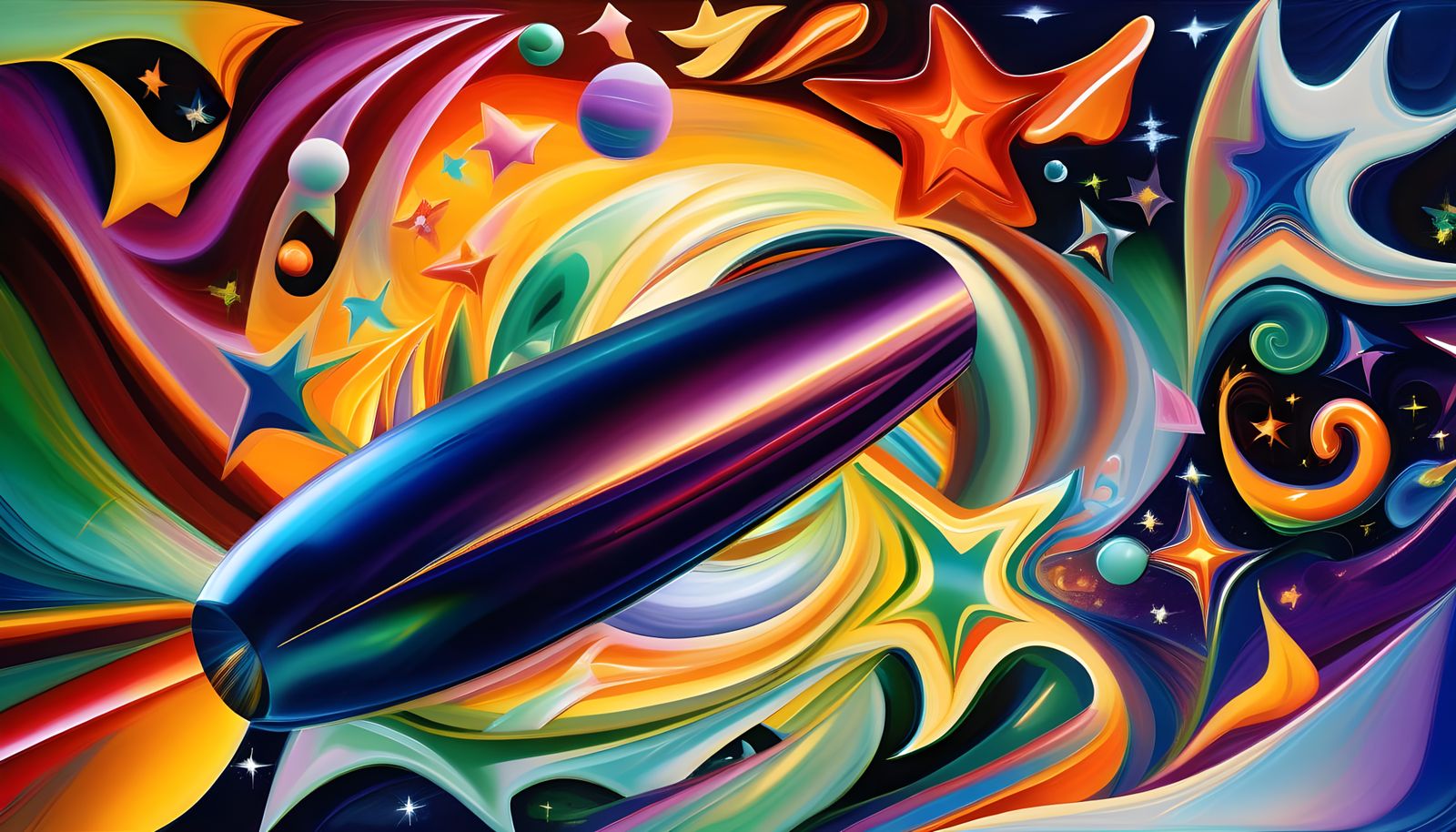 Cyberpunk Hyper Velocity Cylinder in Starry Plasma Vortex