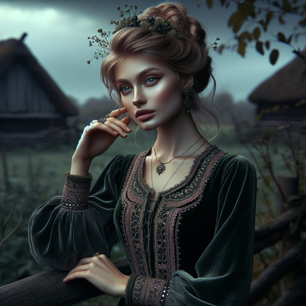 Iron Age Earth Goddess in Impressionist Style