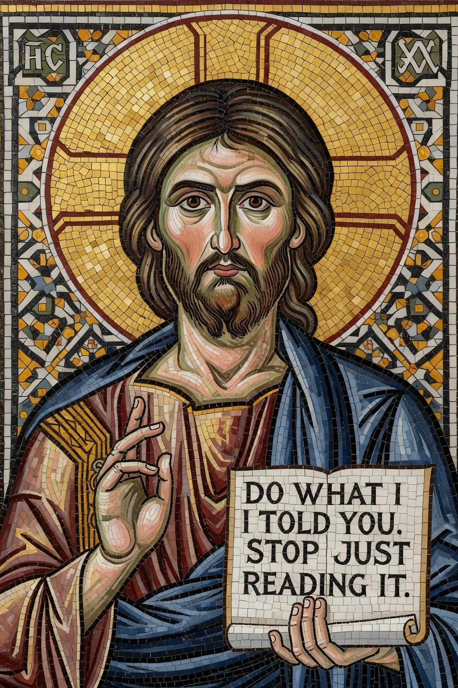 Jesus Christ in Mosaic Style, Giving Instructions