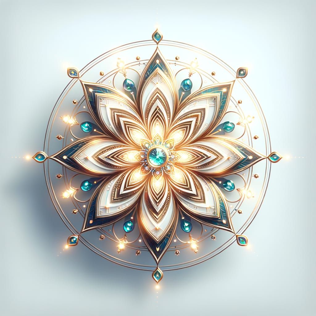Radiant Mandala Symbol in Vector Style