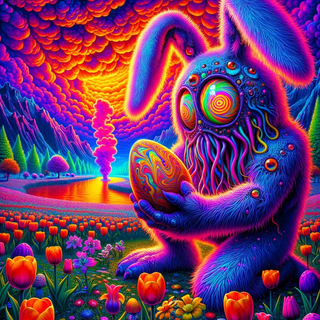 Cosmic Rabbit: Alien Entity Unfolds in Vibrant, Fantastical ...