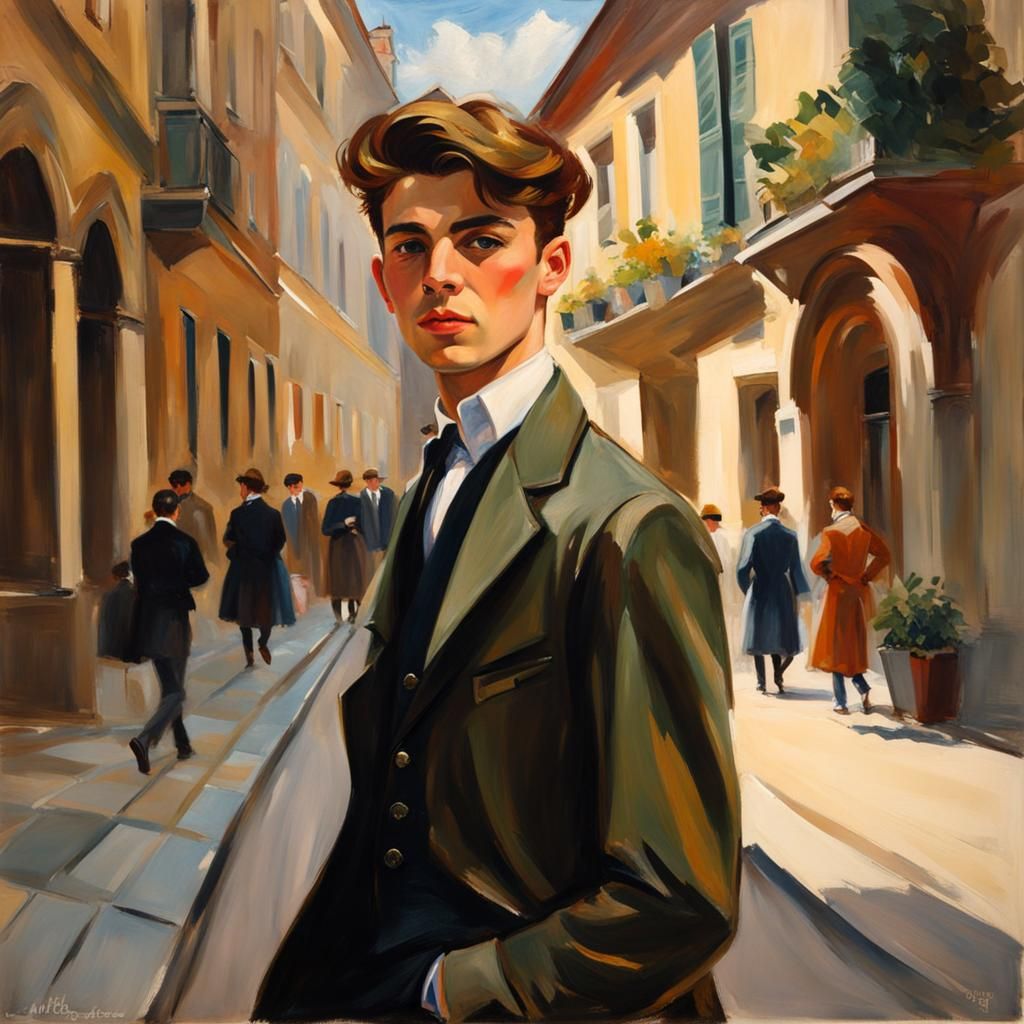 Young Man in the style of John Singer Sargent 240311B