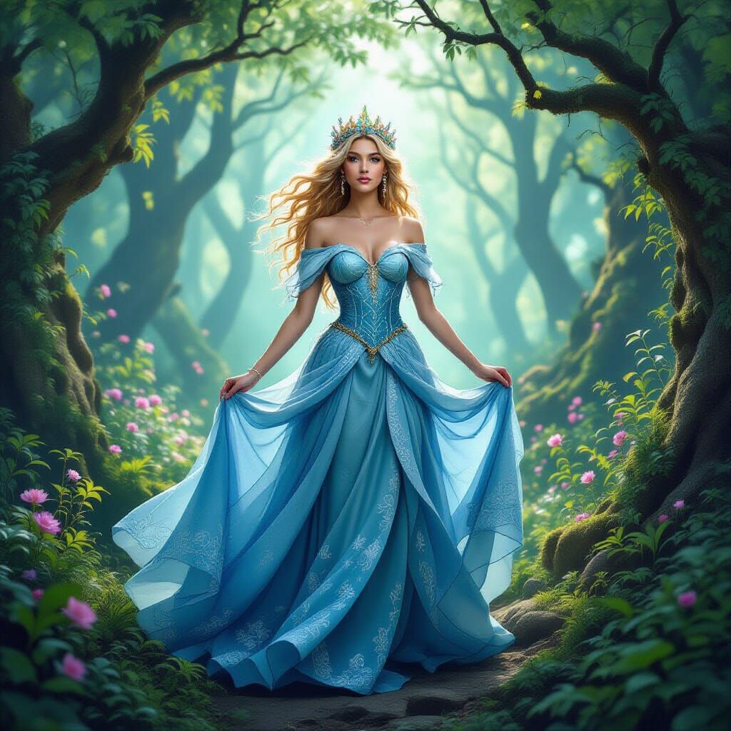 Majestic Queen in Enchanted Forest