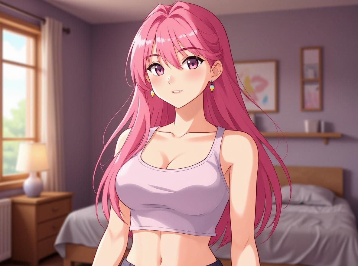 Madison Beer Anime Portrait with Stylish Hair