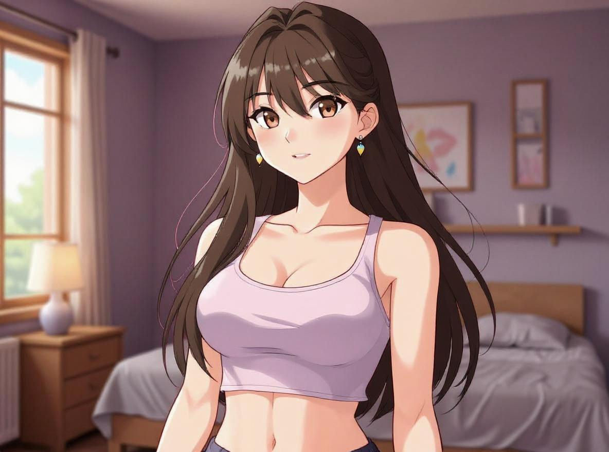 Madison Beer Anime Portrait with Flowing Hair