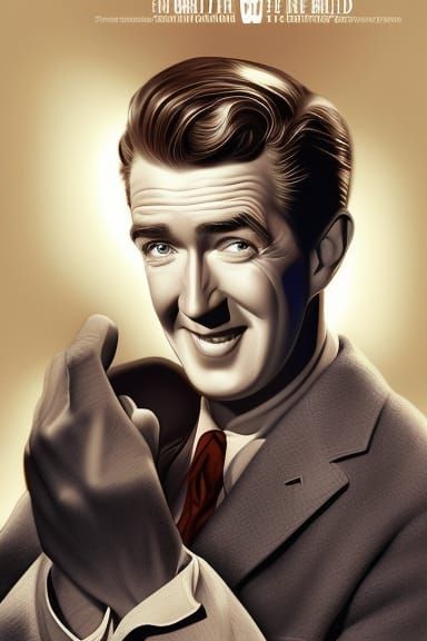 James Stewart as George Bailey: Photorealistic Portrait