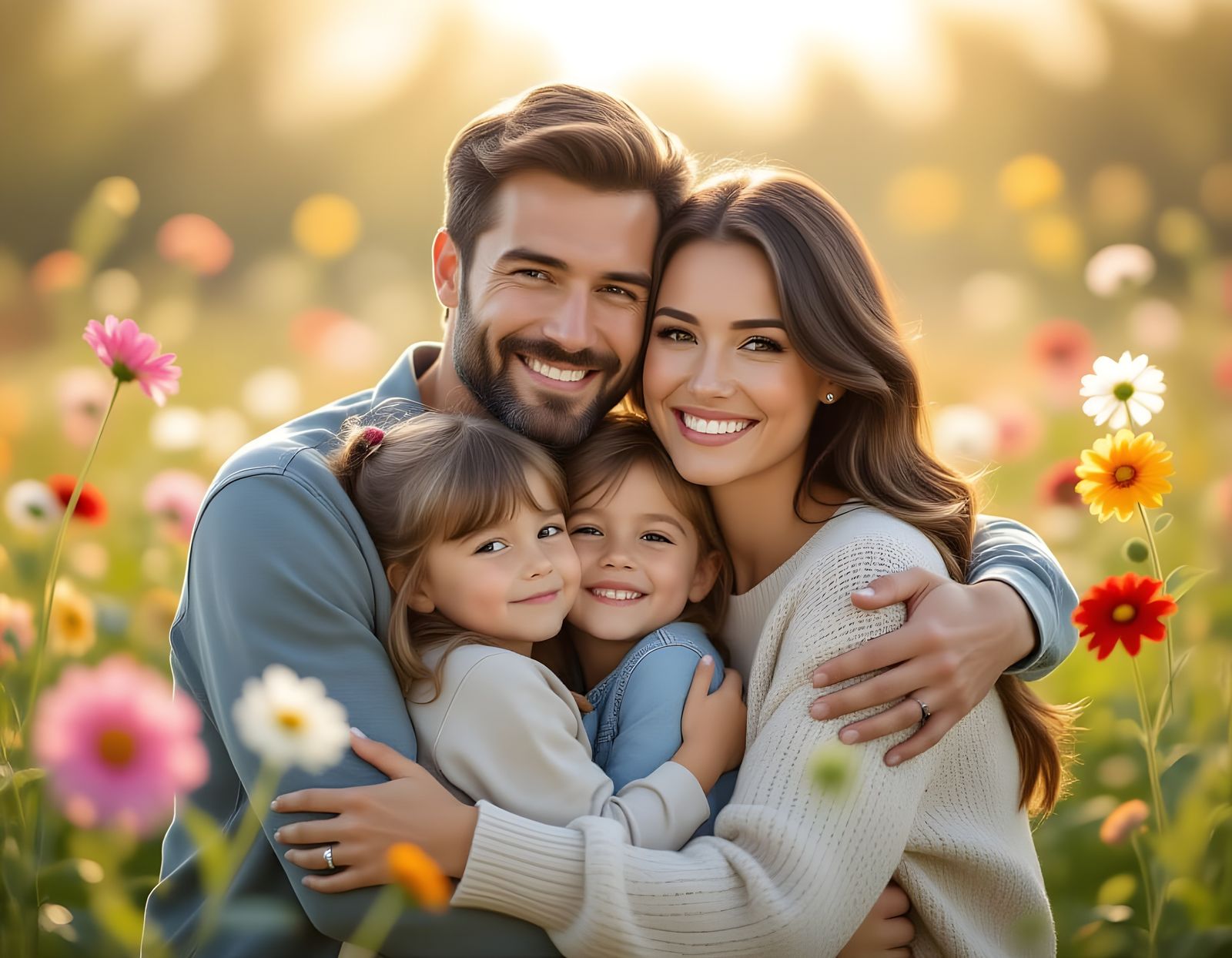 Family Portrait in Hyperrealistic Professional Photography S...