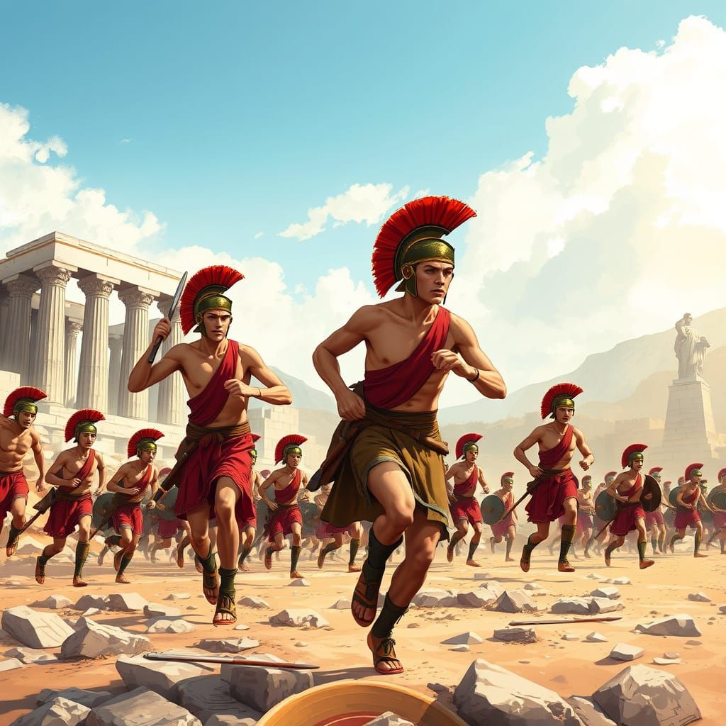 Spartan Boys in Ancient Greek Training, Ancient Sparta