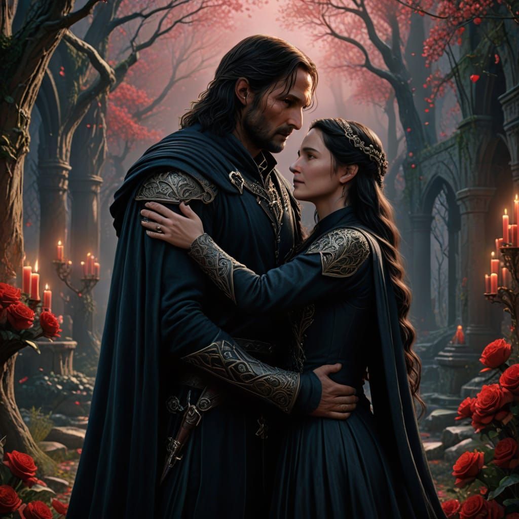 Aragorn and Arwen in Vibrant Valentine's Day Fantasy