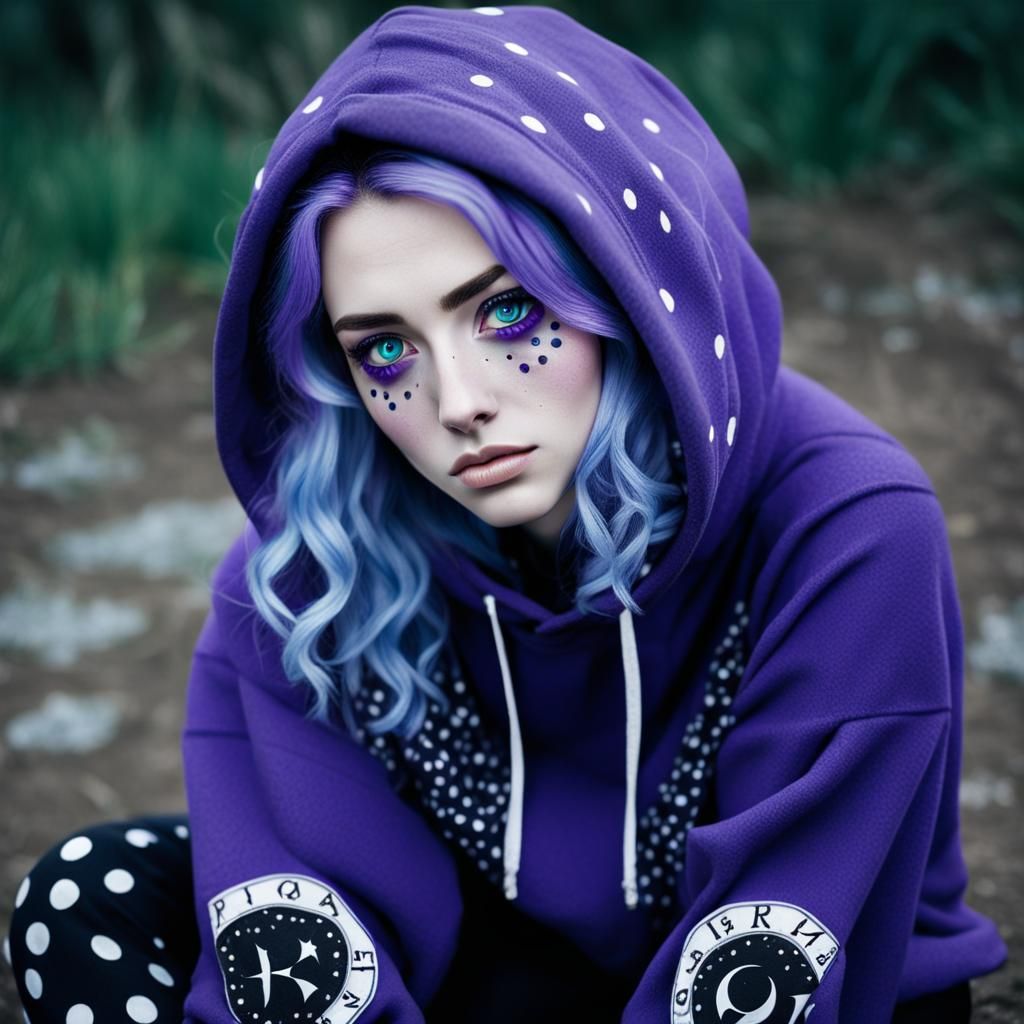 Enigmatic Teenage Witch Portrait in Hyperdetailed Style