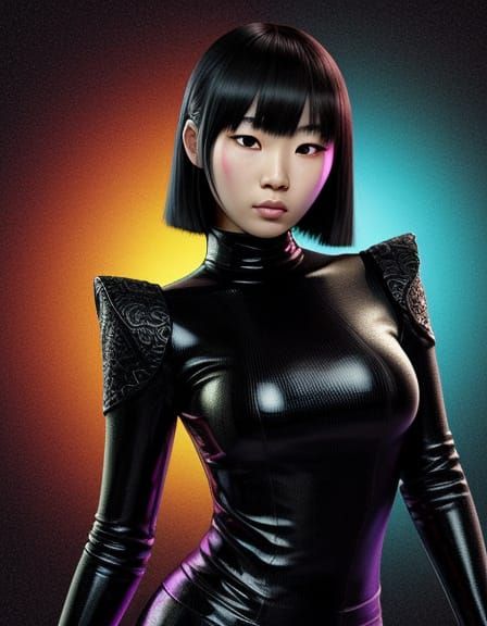 Bald Woman in Shenzhen: Cel-Shaded Anime Portrait