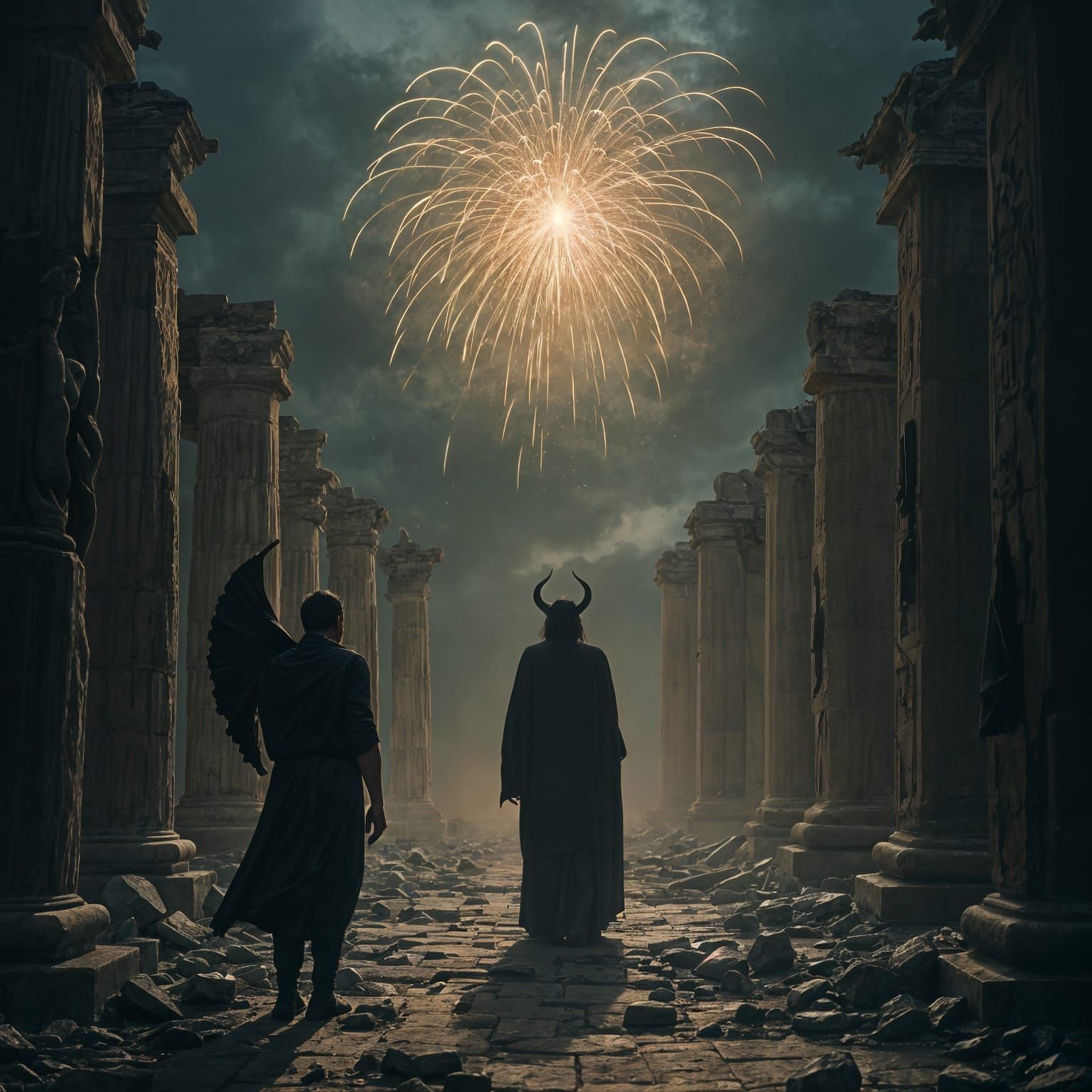 Mystical Temple of Despair in Ominous Atmosphere