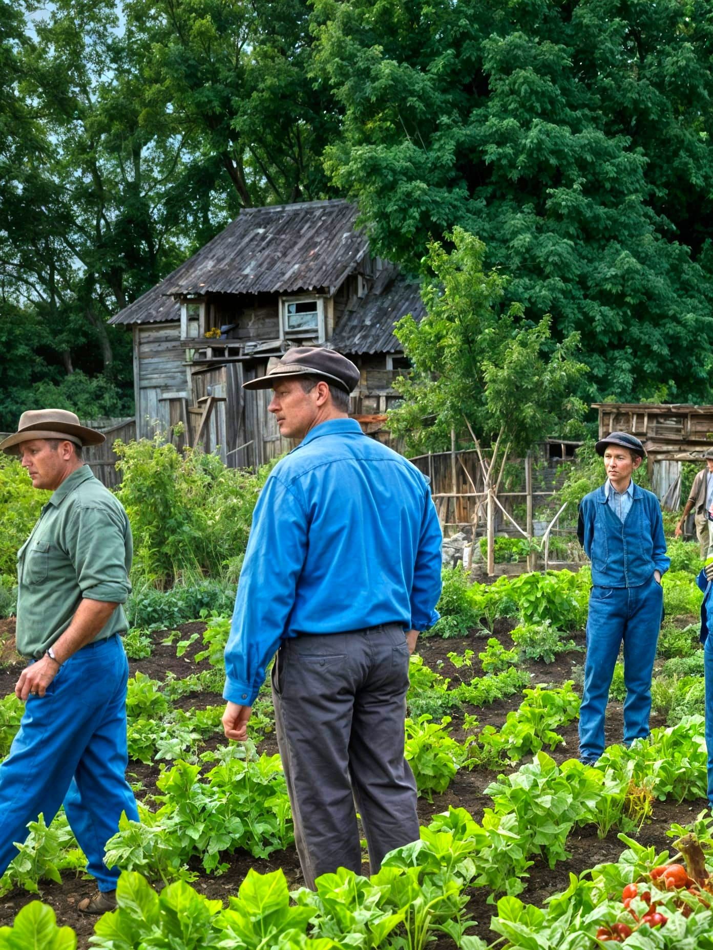 Men in shirt sleeves.