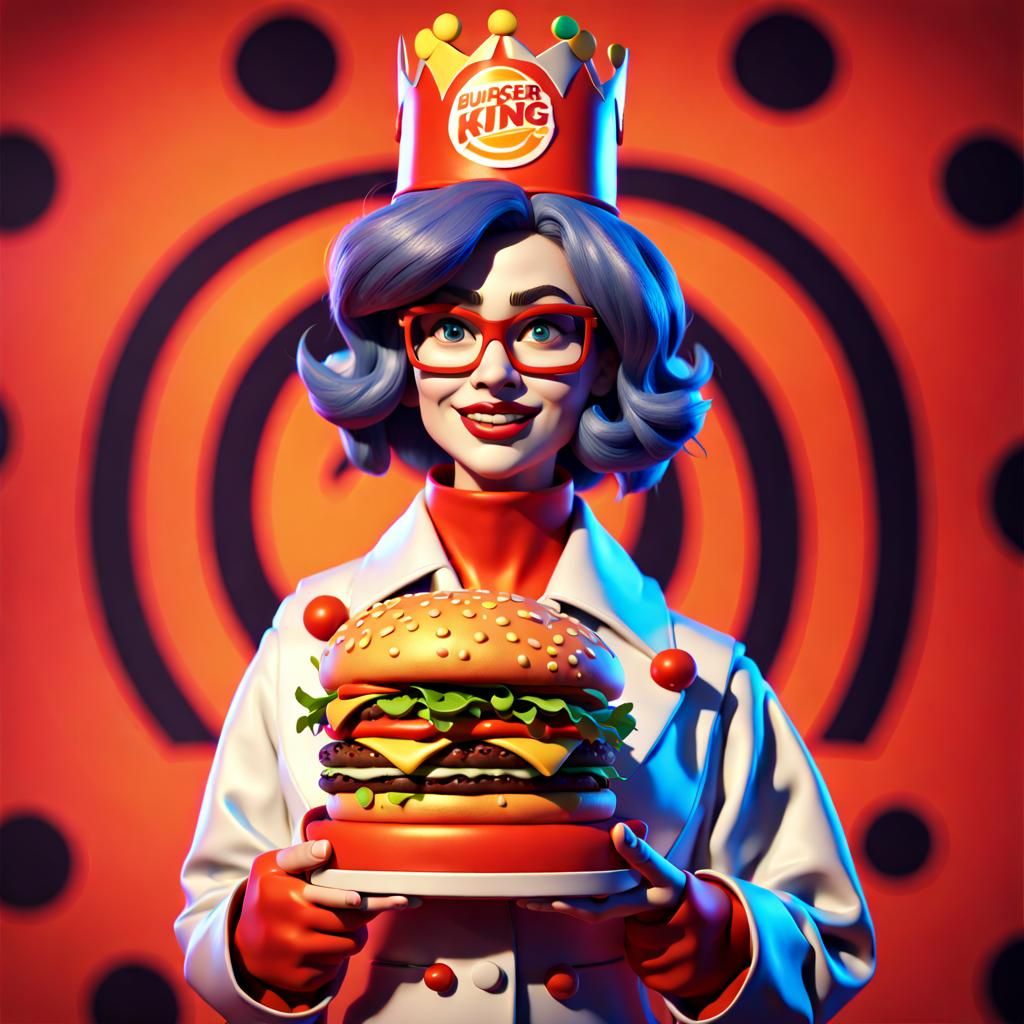 Burger King Halloween Costume as 3D Digital Art