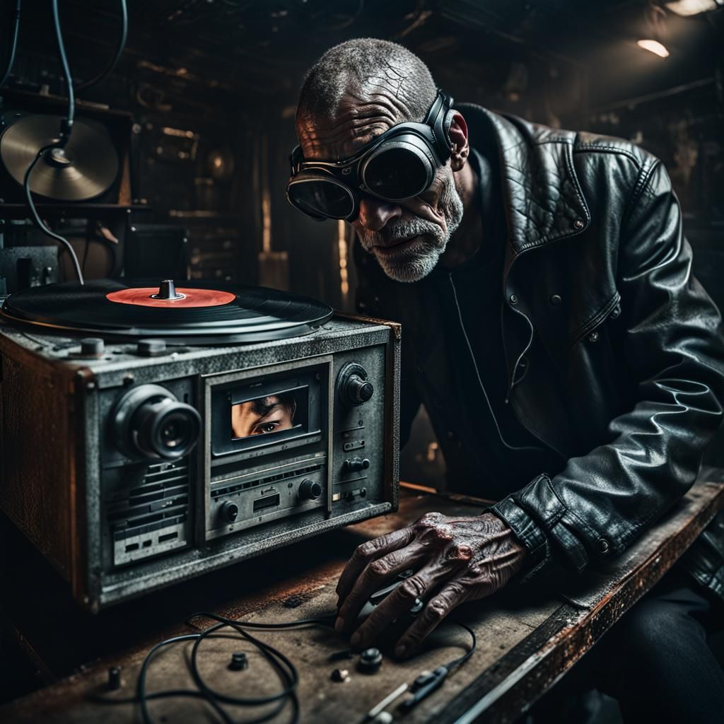 Cyberpunk Model in Haunted House with Ghosts