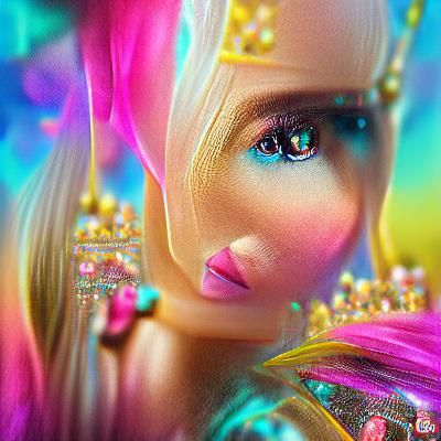 Barbie Princess: Colourful Mixed Media Concept Art