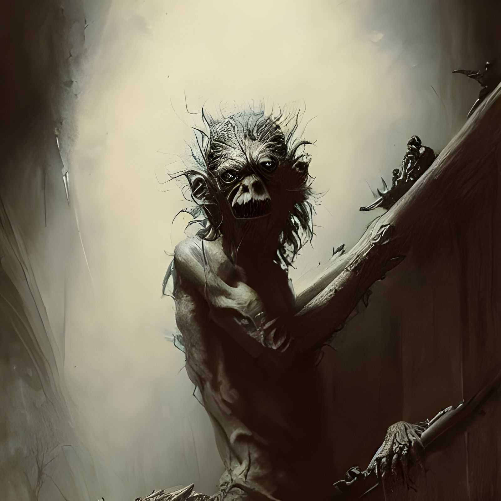Horrific Goblin in Gothic Horror Style