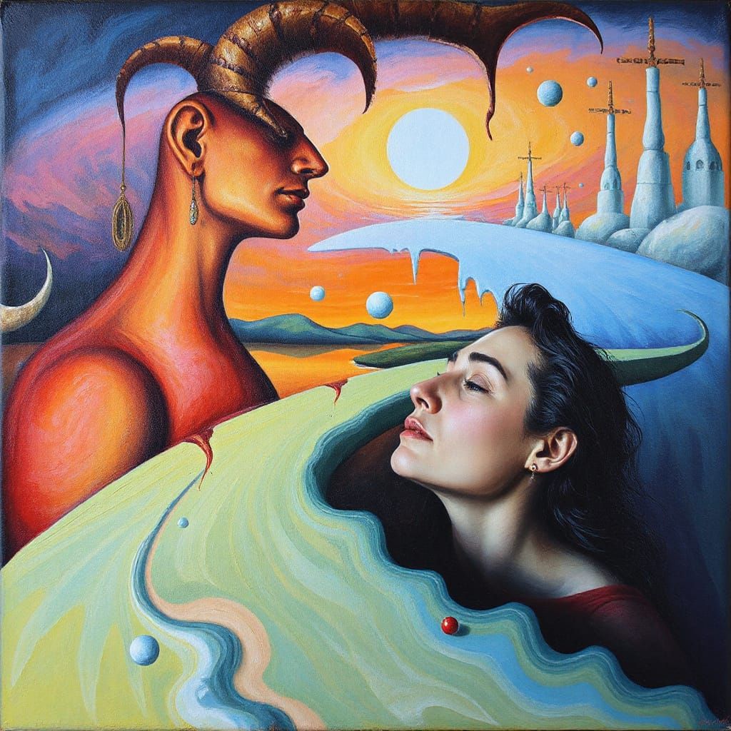 Surreal Melting Landscape in Oil, a Dali-esque Vision