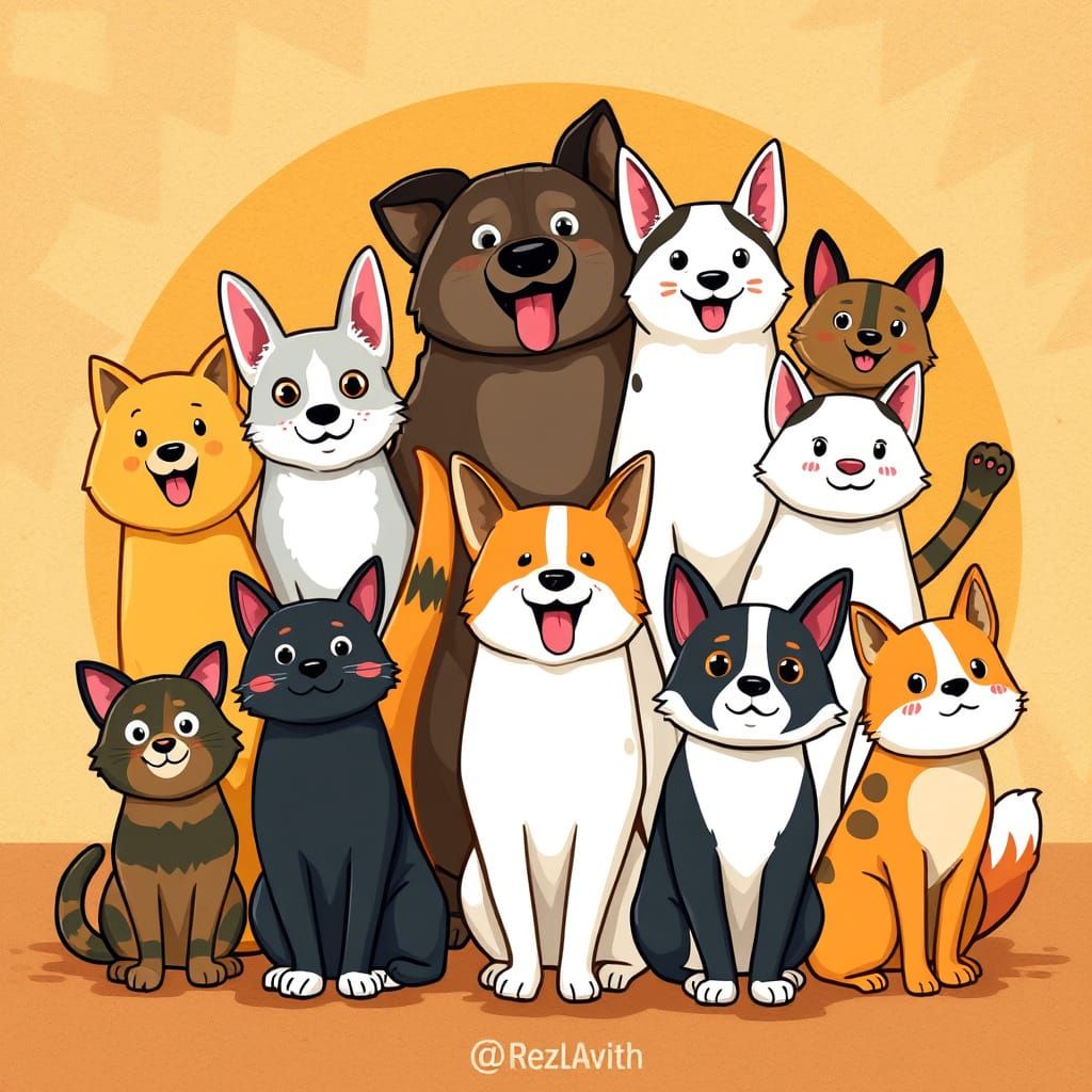 Global Pets Celebrate Joy and Energy in Whimsical Illustrati...