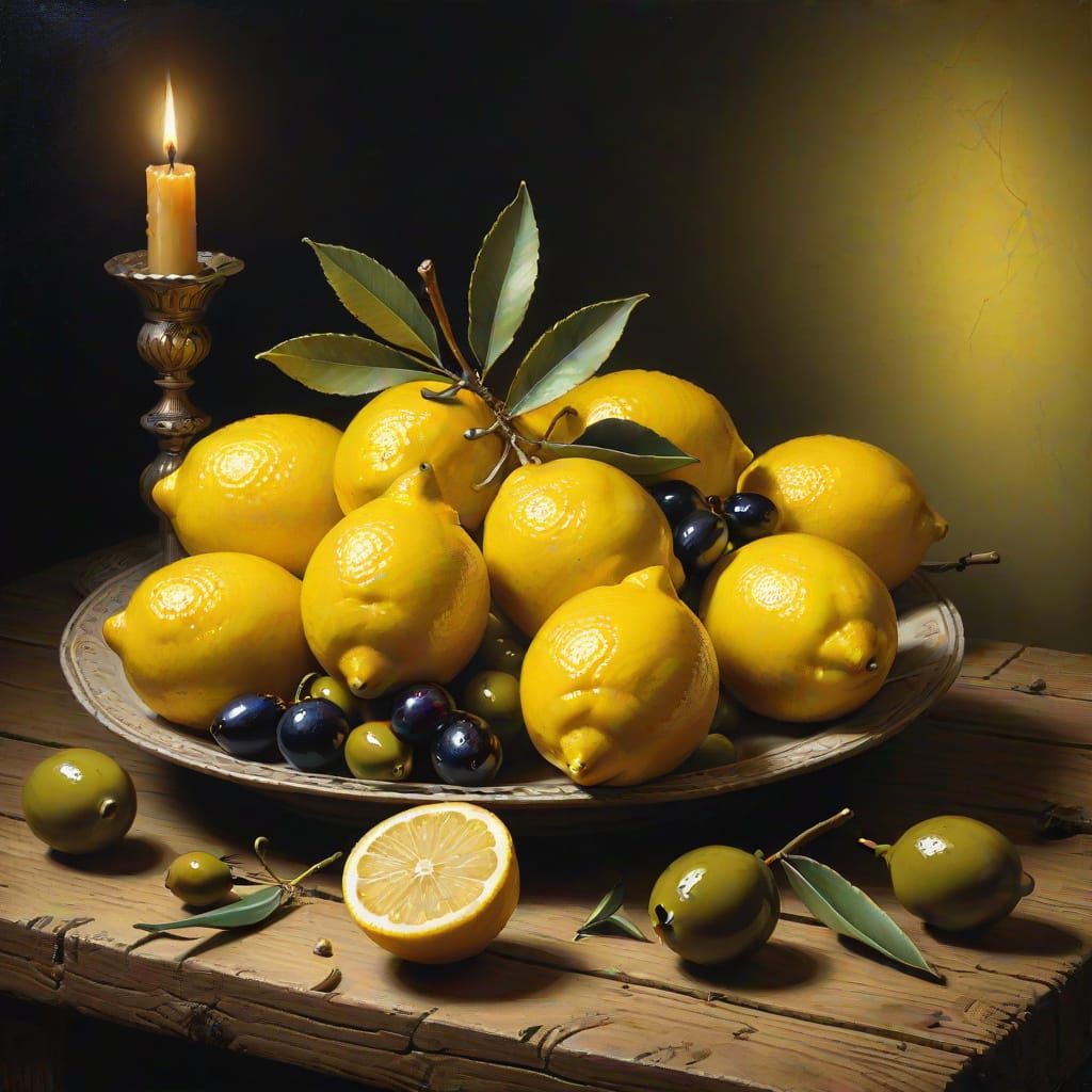 Vibrant Fruit Still Life in Golden Light