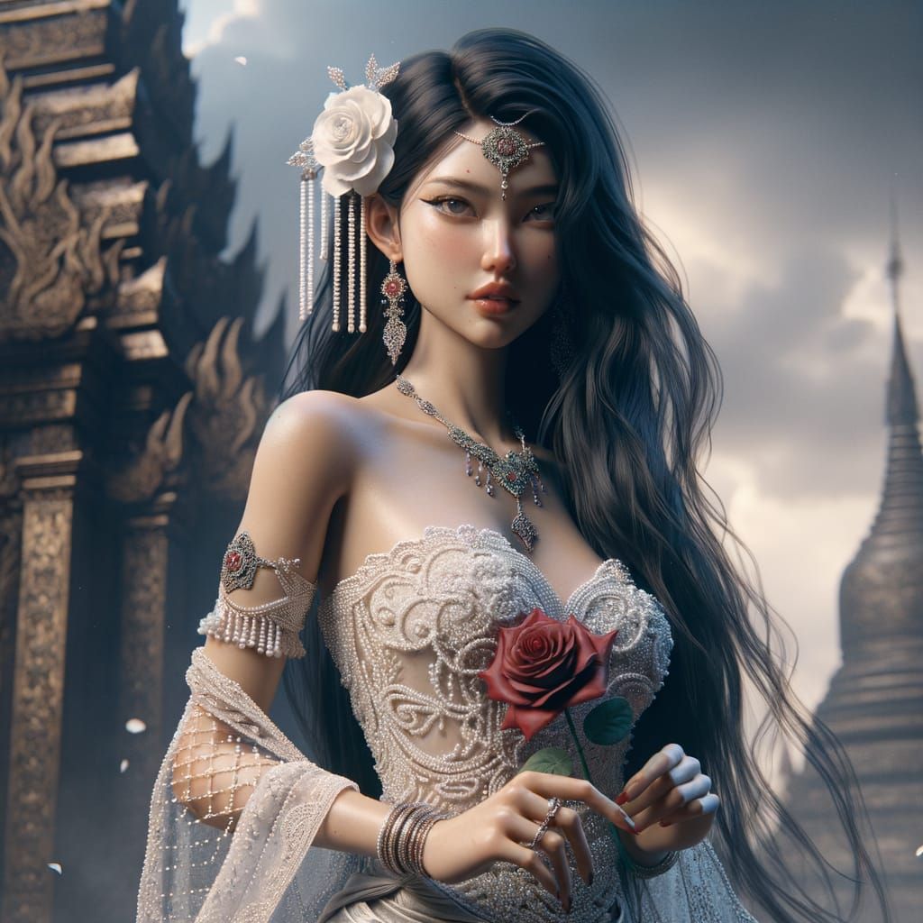 Burmese Woman in Traditional Wedding Dress